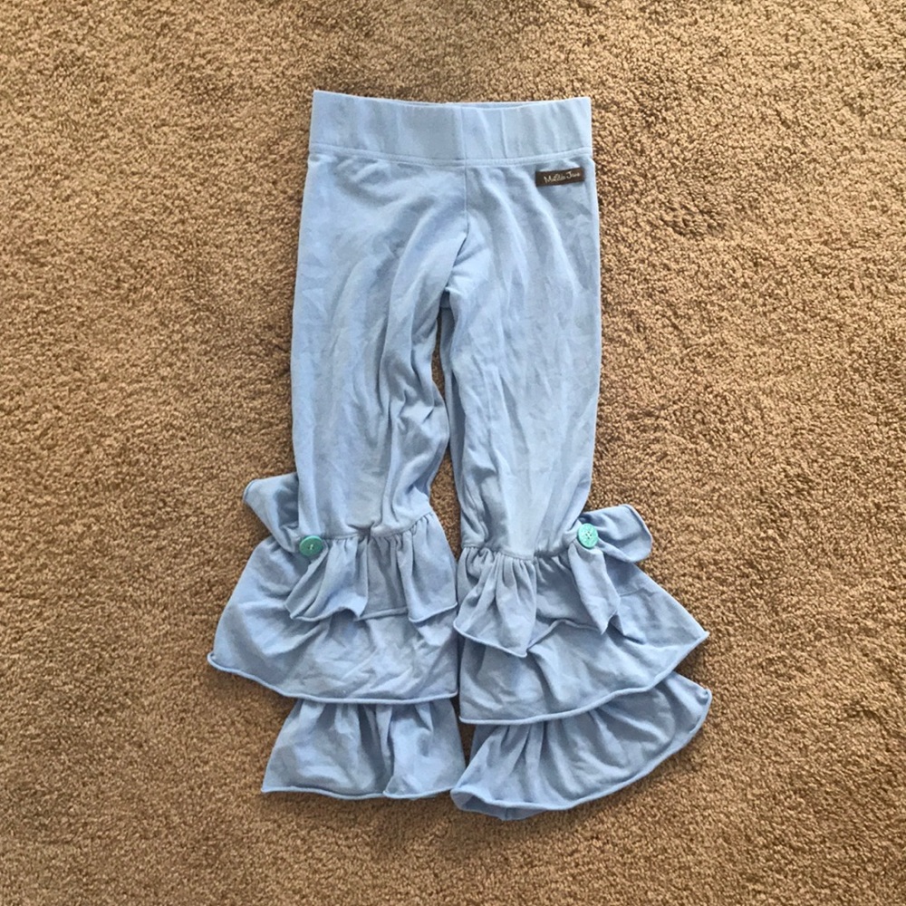 Matilda Jane girls size 8 blue ruffles Benny pants